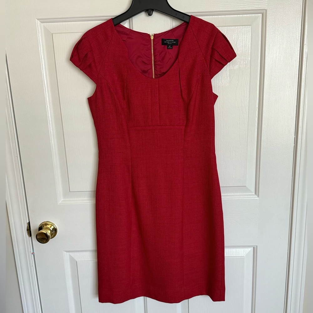 Tahari ASL Red Sheath Dress